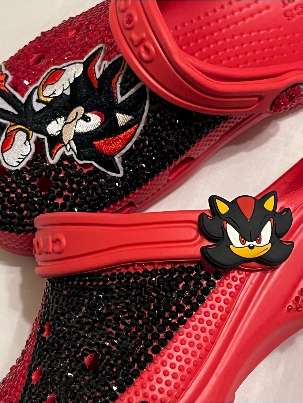 Unisex Custom Shadow - Sonic The Hedgehog Kids Red and Black Crocs